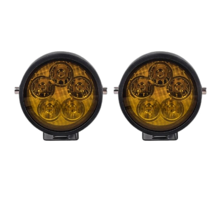 LIU HJG Original Scout-X1 100W Dual Color 5-LED Fog Lights Full Kit with Harness Switch and Yellow Filter Cap for All Bikes