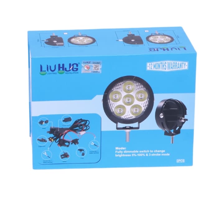 LIU HJG Original Scout-X1 100W Dual Color 5-LED Fog Lights Full Kit with Harness Switch and Yellow Filter Cap for All Bikes