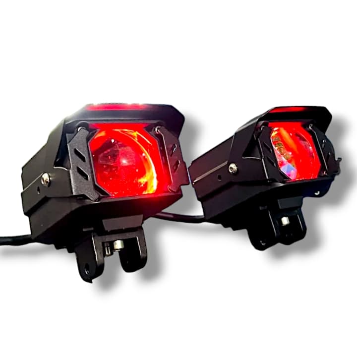 LIU HJG Original LED Square Fog Light with Red Devil Lens 100 Watt – White (Low and High Beam)