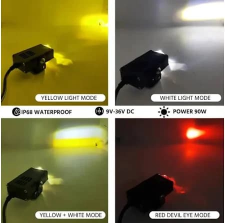 LIU HJG 90w Dual-Color Fog Light with Yellow, White, Red Devil Eye