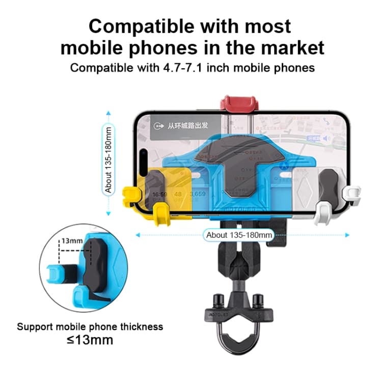 Motorcycle Mobile Phone Holder LX-04 360 Rotation Shockproof with wireless charging