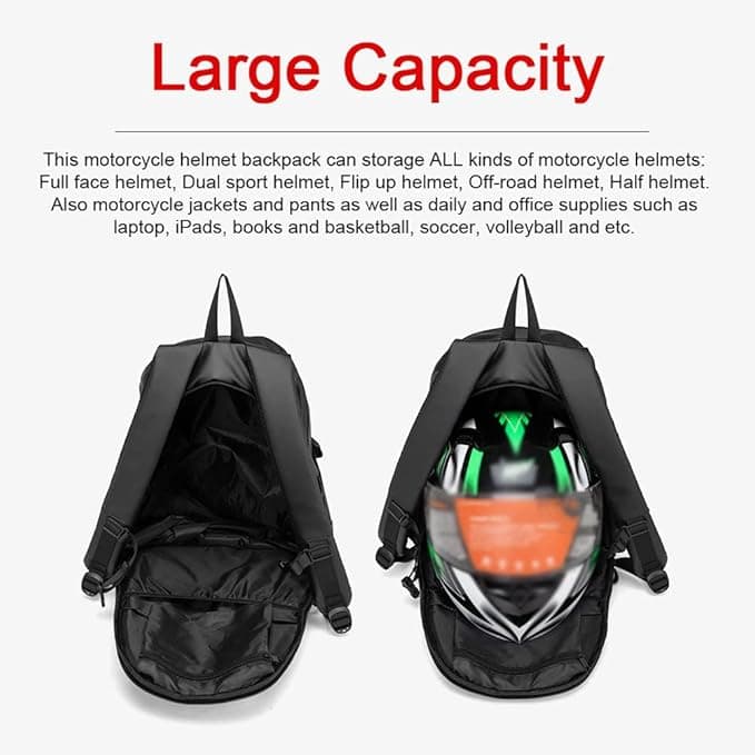  Multifunctional Large Motorcycle Backpack Motorcycle Helmet Bag Moto Riding for Men Women Waterproof Helmet backpack