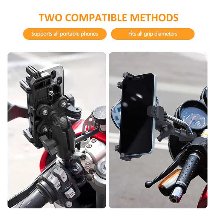 Motorcycle Mobile Phone Holder LX-04 360 Rotation Shockproof with wireless charging