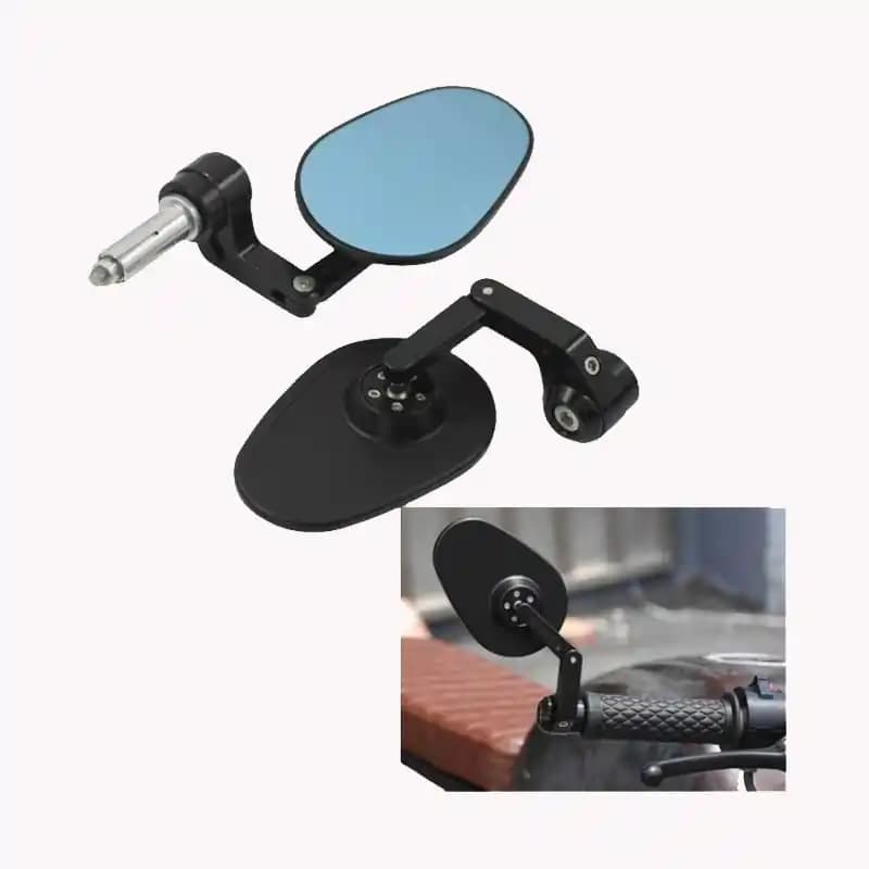 Motorcycle Handle Bar End Rear View Side Anti Glare Mirrors Universal CNC Aluminium