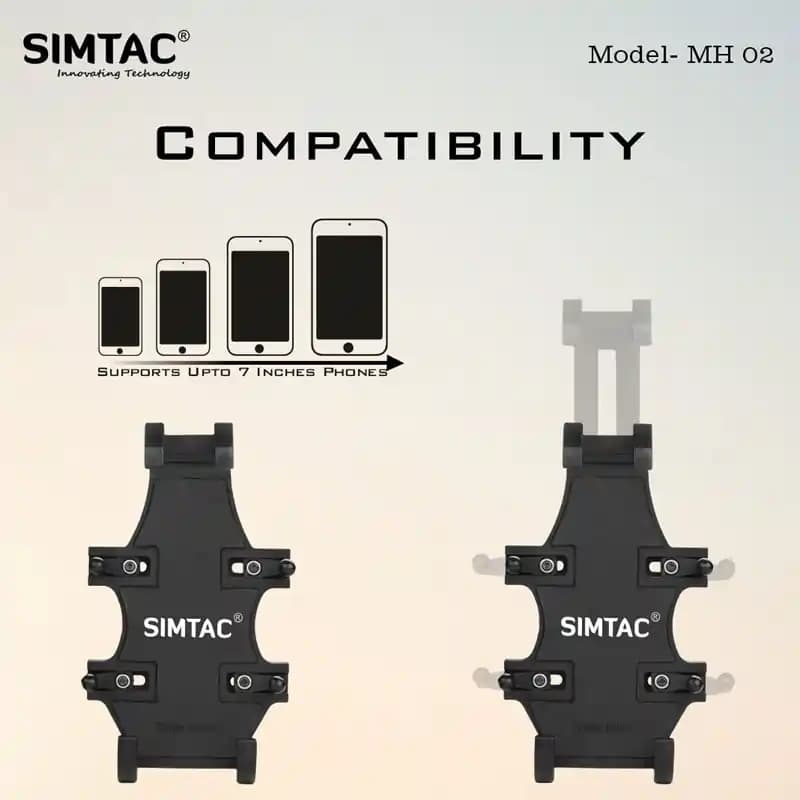 SIMTAC Spider Grip Mobile Holder with Universal Fitment for Bike & Scooters | MH02